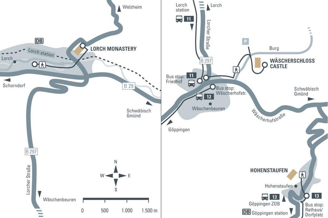 journey description: Wäscherschloss Castle, illustration: Staatliche Schlösser und Gärten Baden-Württemberg, JUNG:Kommunikation