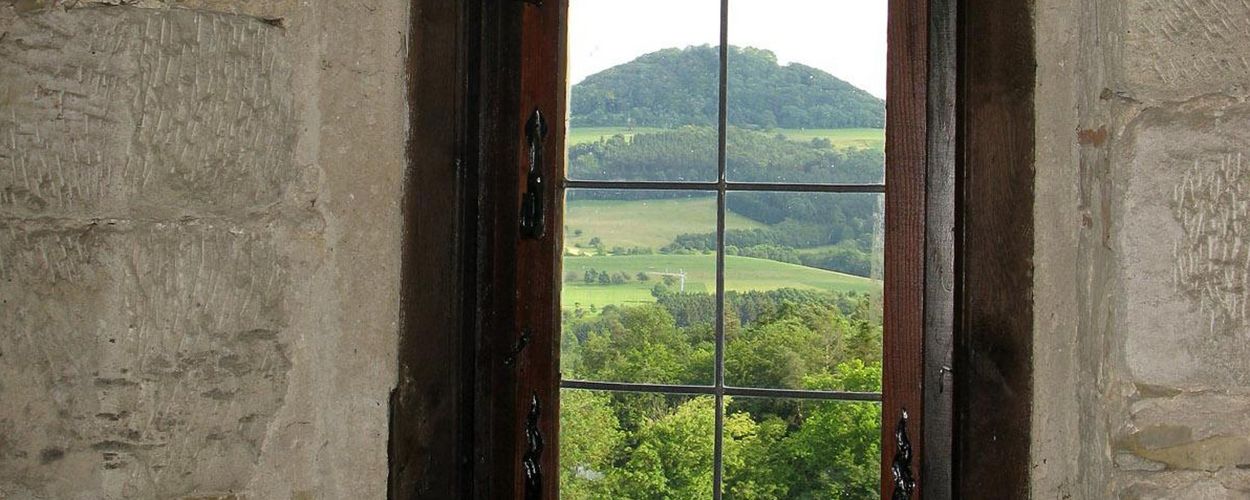 Wäscherschloss Castle, View out of a window