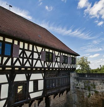 Luftaufnahme der Burg Wäscherschloss