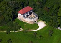 Château-fort de Wäscherschloss, Vue aérienne; l'image: Staatliche Schlösser und Gärten Baden-Württemberg, Achim Mende